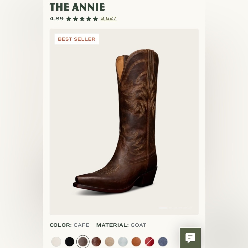 Tecovas Annie Cafe Goat size 8